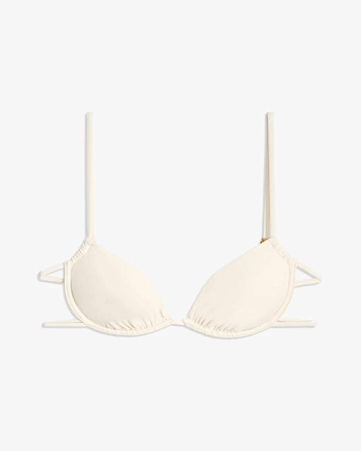 Rouched underwire White Bikini