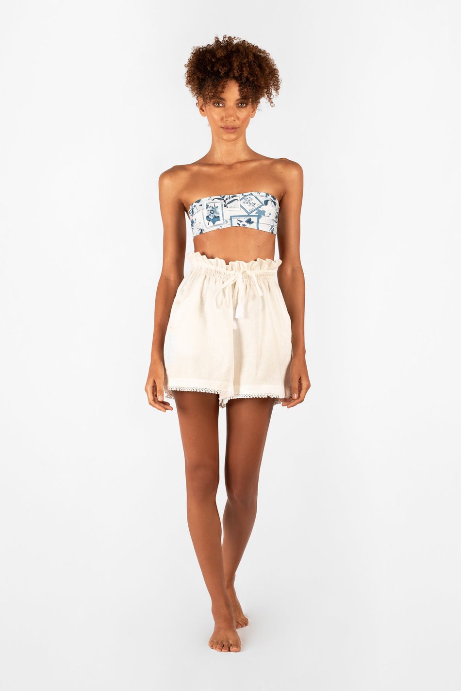 White Linen Shorts
